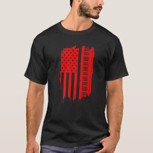 Klavier für Männer - Coole amerikanische Fahne T-Shirt