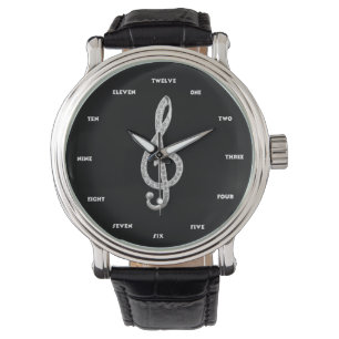 Klavier Gclef Symbol Armbanduhr
