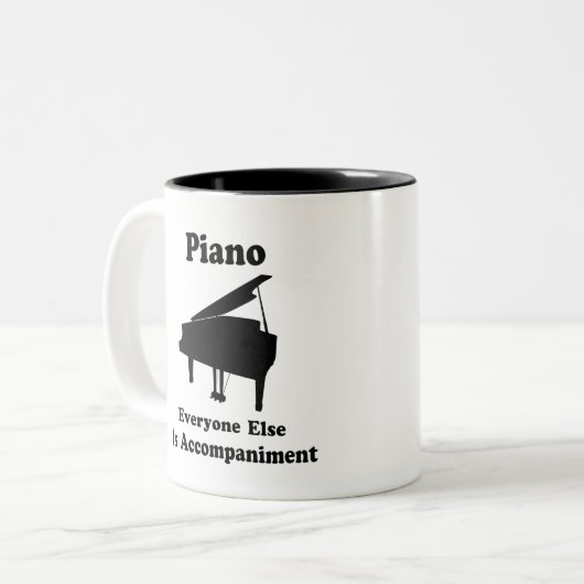 Klavier-Geschenk Zweifarbige Tasse (Vorderseite Links)