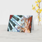 KLAVIER-GRUSS-KARTE KARTE (Gelbe Blume)