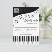 Klavier hält musikalische Notizen QR-Code Hochzeit (Stehend Vorderseite)