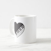 Klavier-Herz-Kaffee-Tasse Kaffeetasse (Vorderseite Links)