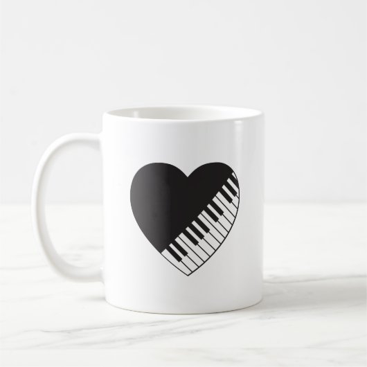 Klavier-Herz-Kaffee-Tasse Kaffeetasse (Links)