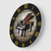 Klavier ~ Hintergrund "Der musikalische Planet" *~ Große Wanduhr (Winkel)