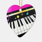 Klavier in einem Herzen Keramikornament (Links)