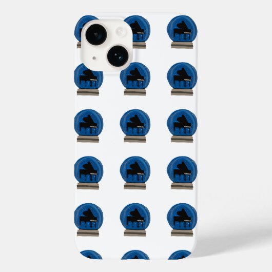 Klavier in einem Schneeglobe Case-Mate iPhone Hülle (Rückseite)