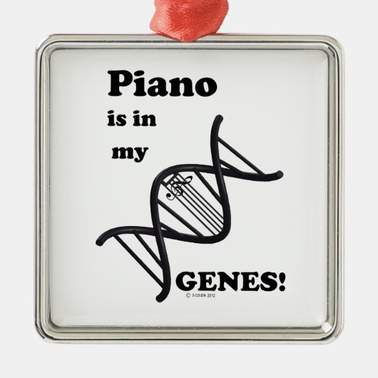 Klavier in meinen Genen Silbernes Ornament (Vorne)