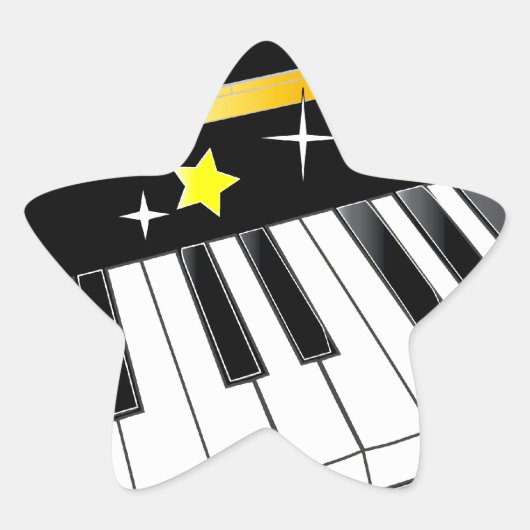 Klavier in Star Stern-Aufkleber (Vorderseite)