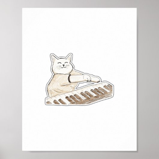 Klavier Katze Poster (Vorne)