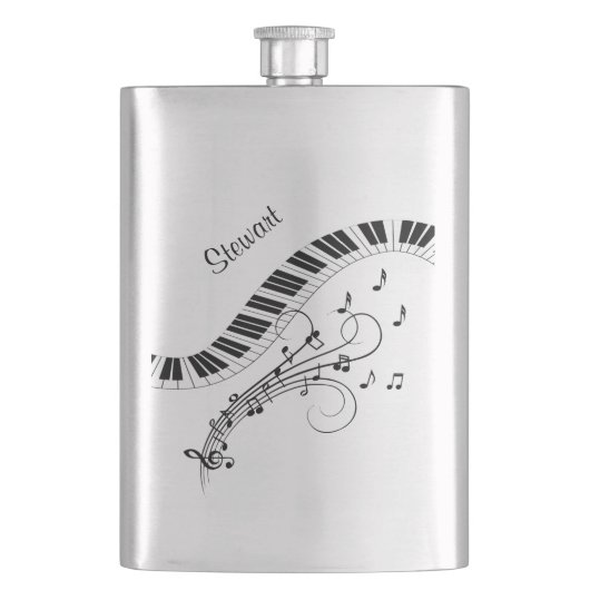 Klavier Keyboard Music Design Personal Flachmann (Vorderseite)