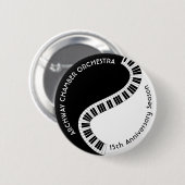 Klavier Keyboard Music Teacher School Orchestra Button (Vorne & Hinten)