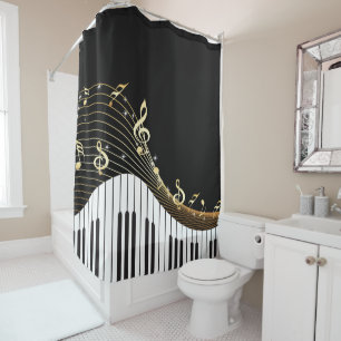 Klavier Keys Music Wave Duschvorhang