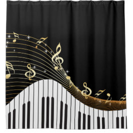 Klavier Keys Music Wave Duschvorhang