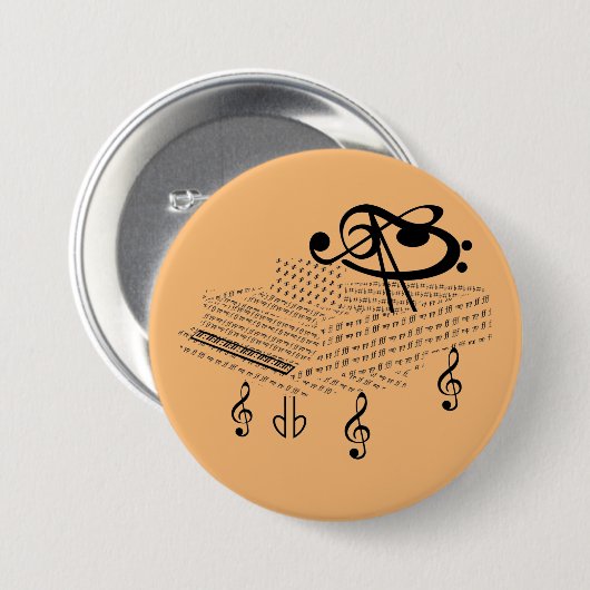 Klavier, klassische Musik, Button (Vorne & Hinten)