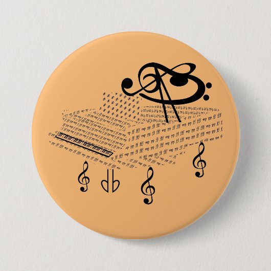 Klavier, klassische Musik, Button (Vorderseite)