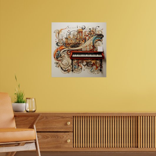 Klavier Klavierklänge Orgelpfeife Abstrakt Poster (Wohnzimmer 2)