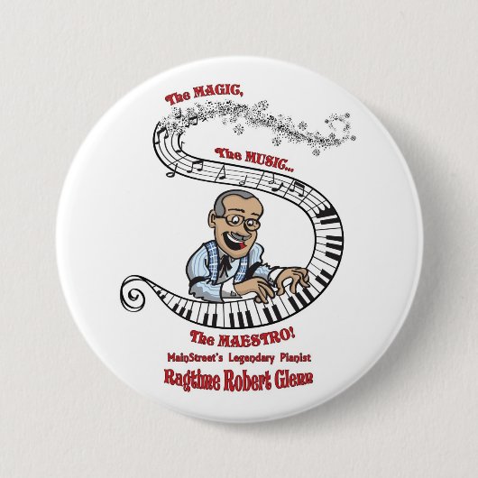 Klavier-Knopf Ragtime-Roberts MainStreet Button (Vorderseite)