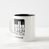 Klavier-Königin der Schlüssel-personalisierten Zweifarbige Tasse (Vorderseite Links)