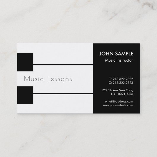 Klavier-Lehrer-Musikunterricht-Lehrer Visitenkarte (Rückseite)