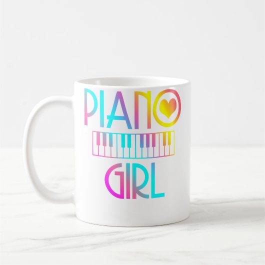 Klavier Mädchen Kaffeetasse (Links)