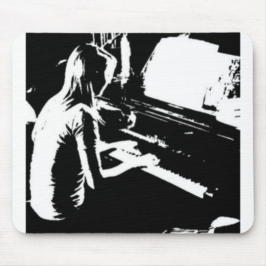 Klavier-Mädchen Mousepad (Vorne)