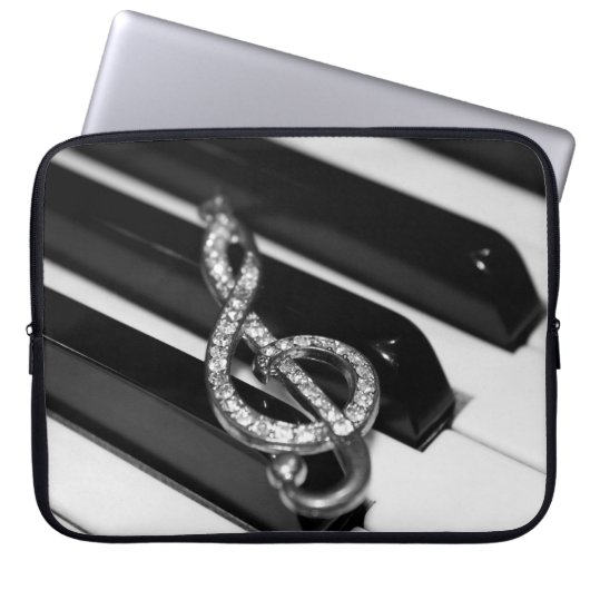 Klavier mit GClef Laptopschutzhülle (Vorderseite)
