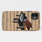 Klavier ~ mit Hintergrund von Notenmusik Case-Mate iPhone Hülle (Rückseite (Horizontal))