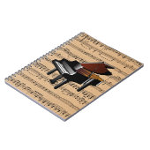 Klavier ~ mit Notenen-Hintergrund Notizblock (Linke Seite)