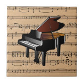 Klavier ~ mit Notenhintergrund Fliese (Vorderseite)