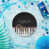 Klavier mit rote Rose Pappteller (Party)