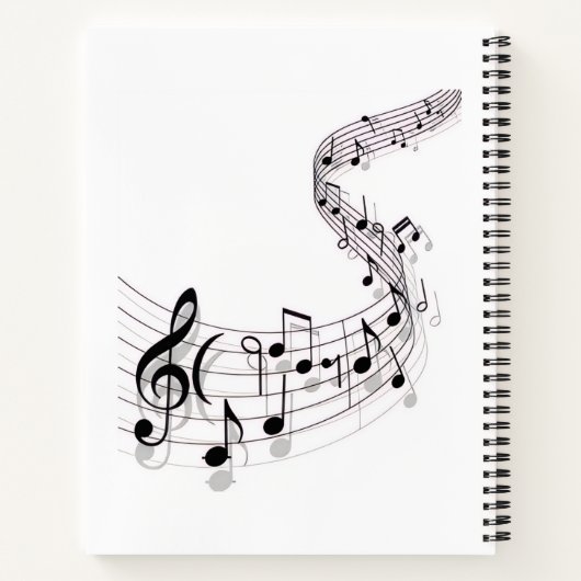 Klavier-Musical-Diary-Notebook Notizblock (Rückseite)