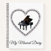 Klavier-Musical-Diary-Notebook Notizblock (Vorderseite)