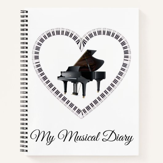 Klavier-Musical-Diary-Notebook Notizblock (Vorderseite)