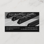 Klavier-Musik-Lehrer-Klassiker mit Sozialmedien Visitenkarte (Vorderseite)