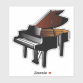 Klavier...Musik, Musik, Musik Aufkleber (Blatt)