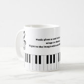 Klavier-Musik zitiert Kaffee-Tasse Kaffeetasse (Vorderseite Links)