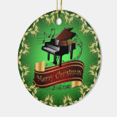 Klavier ~ Musikalische Scroll ~ Frohe Weihnachten Keramik Ornament (Links)