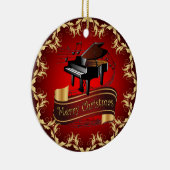 Klavier ~ Musikalische Scroll ~ Frohe Weihnachten Keramik Ornament (Rechts)