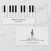 Klavier-Musiker-Geschäftskarte mit Musiknote Visitenkarte (Vorne/Hinten)