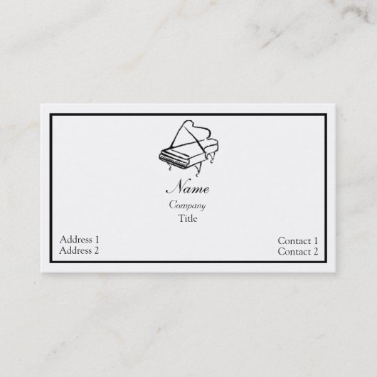 Klavier-Musiker Visitenkarte (Vorderseite)