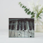 Klavier oder Organtastatur mit Musiknote Postkarte (Stehend Vorderseite)