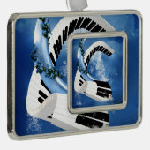 Klavier Rahmen-Ornament Silber (Rechts)