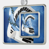 Klavier Rahmen-Ornament Silber (Links)