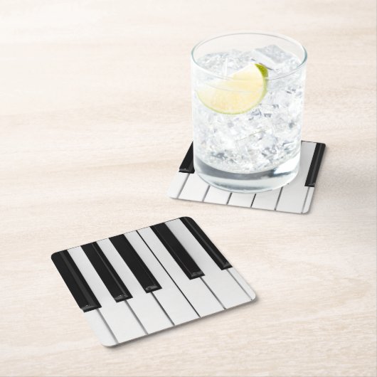 Klavier Rechteckiger Pappuntersetzer (Vor Ort)