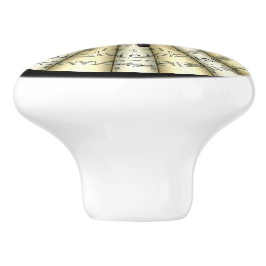 Klavier ~ rollte Noten ~ Schwarzes oder jede Keramikknauf (Seitenansicht)