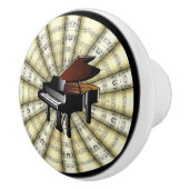 Klavier ~ rollte Noten ~ Schwarzes oder jede Keramikknauf (Rechts)