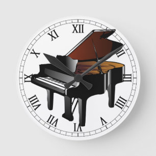 Klavier Runde Wanduhr