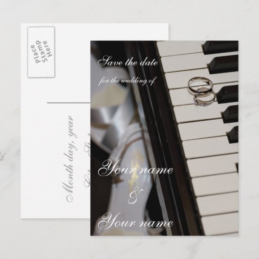 Klavier - Save the Date Postkarte (Vorne/Hinten)