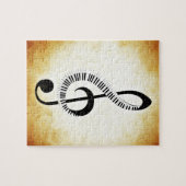 Klavier-Schlüssel auf einem MusikClef Puzzle (Horizontal)