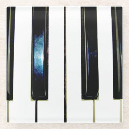 Klavier-Schlüssel Glasuntersetzer